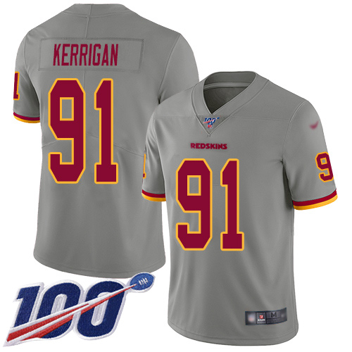 Washington Redskins Limited Gray Men Ryan Kerrigan Jersey NFL Football 91 100th Season Inverted